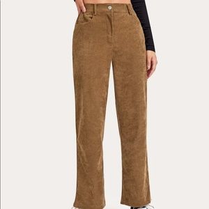 NWT Straight Leg Brown Corduroy Pants